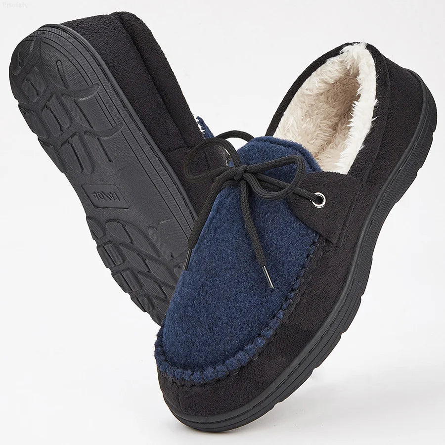 Chaussons Homme <br> Fourrés avec lacet