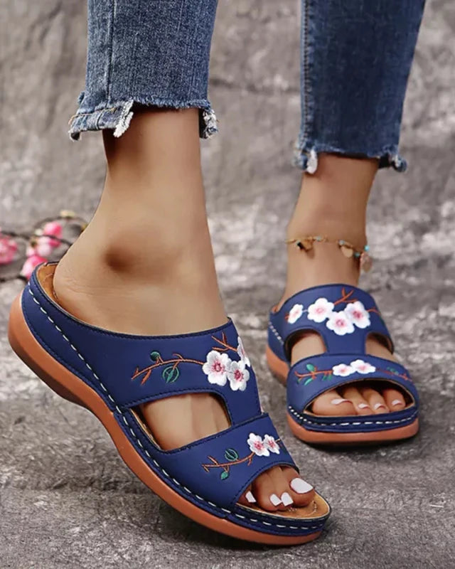 Chaussons Femme <br> Sandales Vintage Fleur
