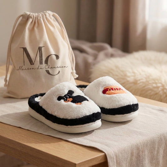Chaussons <br> Teckel Humouristique