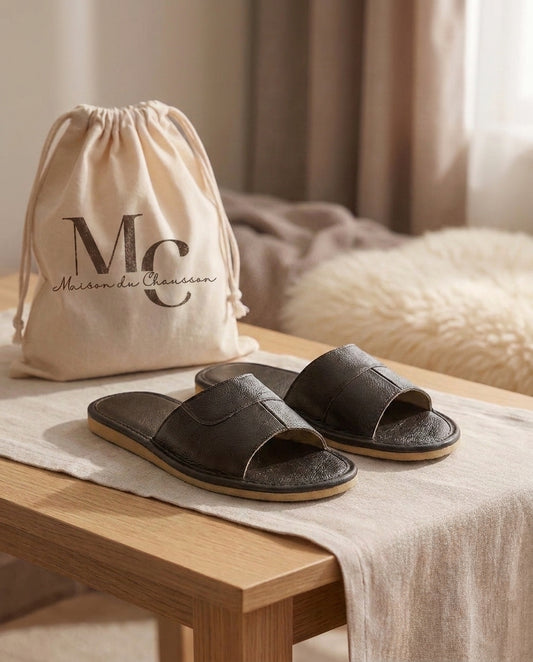 Chaussons pour Homme <br> Cuir Urbain