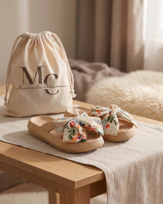 Sandales Femme <br> Avec Nœud fleuri