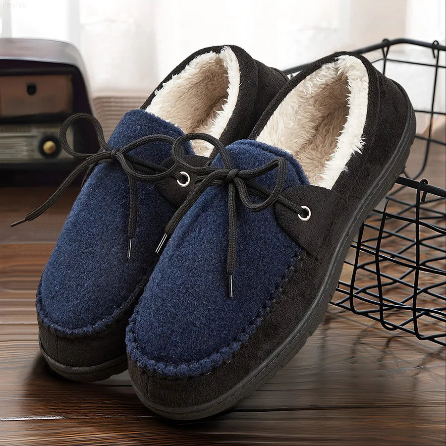 Chaussons Homme <br> Fourrés avec lacet
