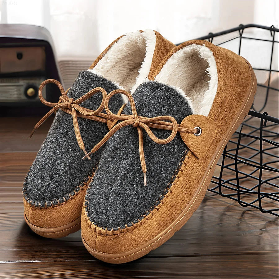 Chaussons Homme <br> Fourrés avec lacet