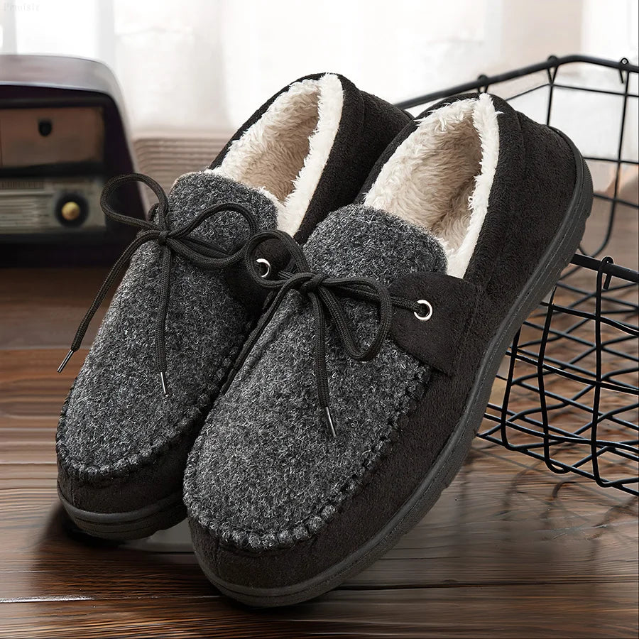Chaussons Homme <br> Fourrés avec lacet