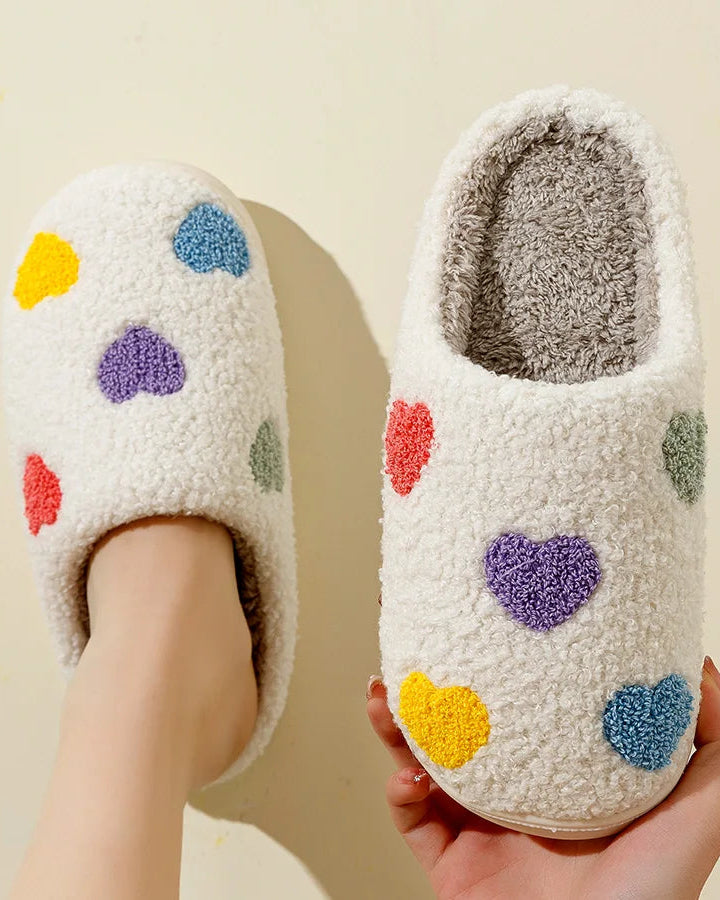 Chaussons Femme <br> Coeur Multicolore