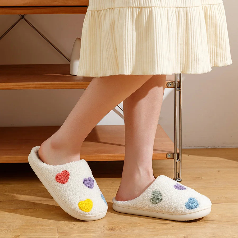 Chaussons Femme <br> Coeur Multicolore