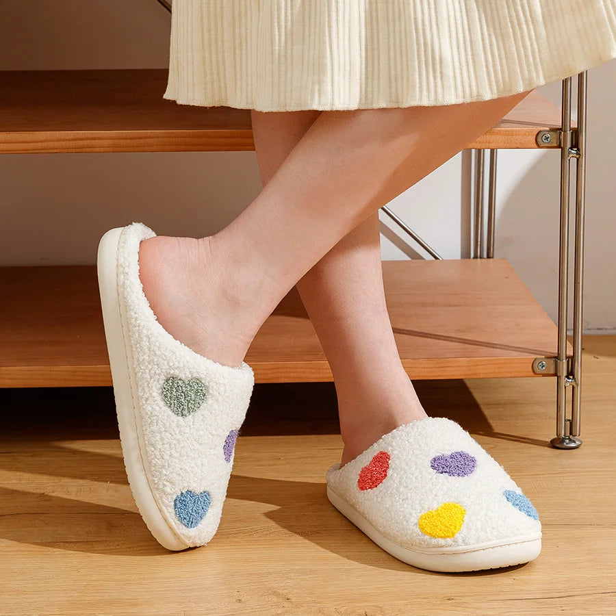 Chaussons Femme <br> Coeur Multicolore