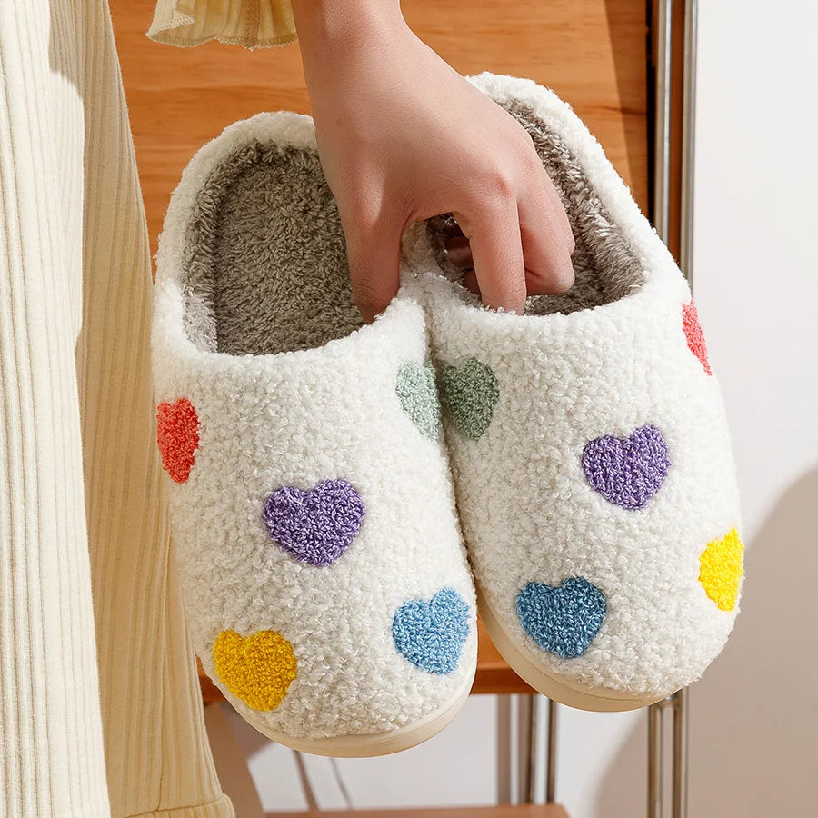 Chaussons Femme <br> Coeur Multicolore