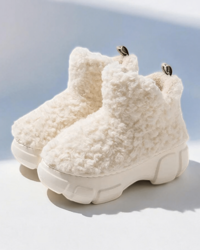 Chaussons Femme | Fluffy Plateforme Beige / 36-37