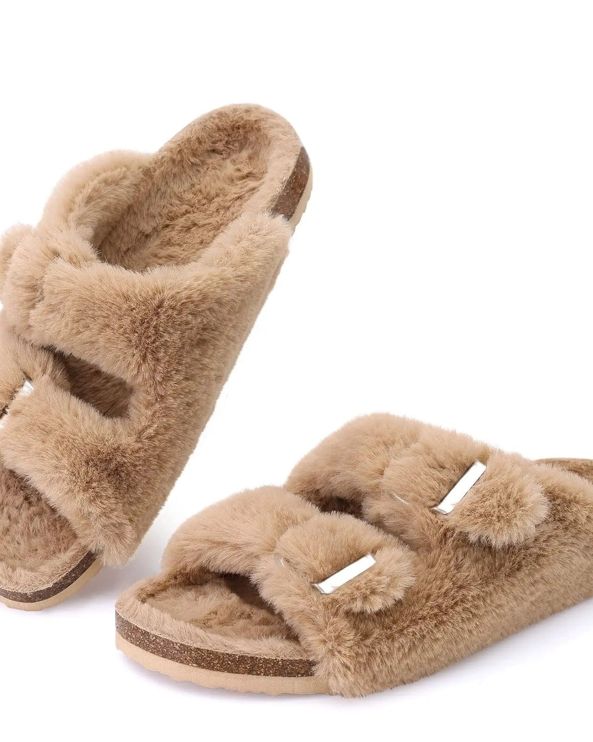 Chaussons Femme <br> Fourrure double bride