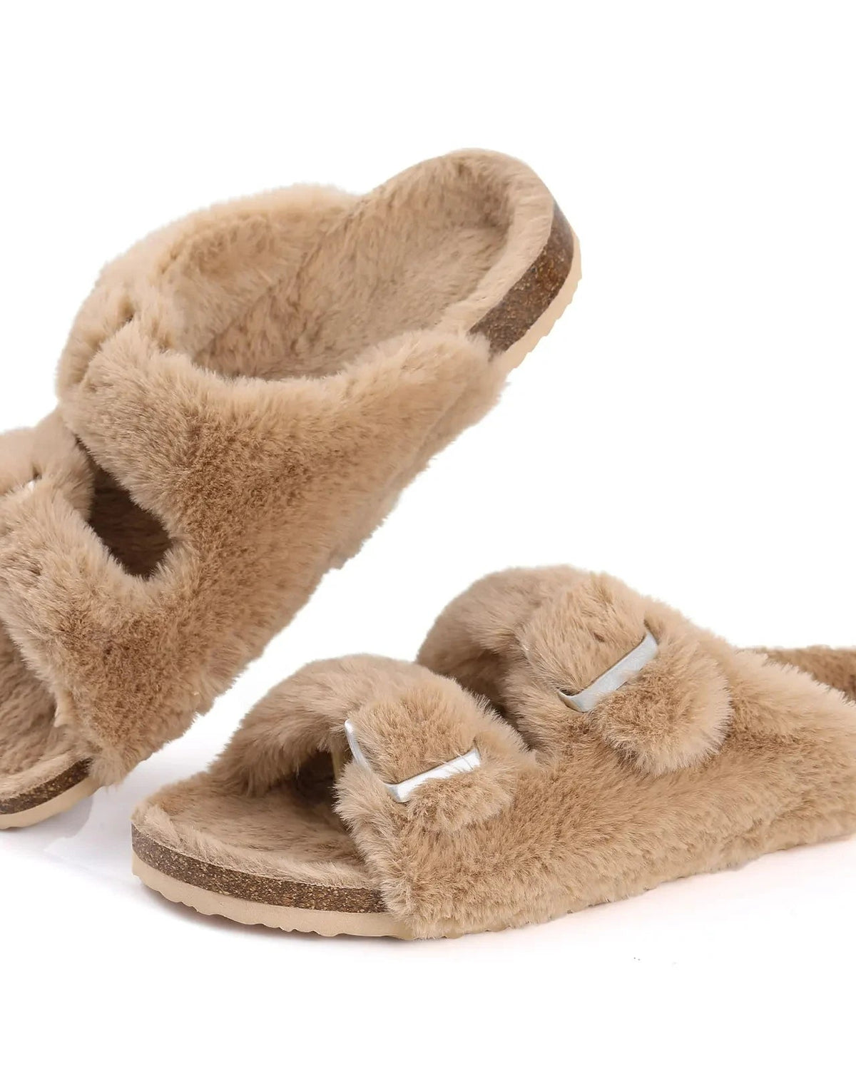 Chaussons Femme <br> Fourrure double bride