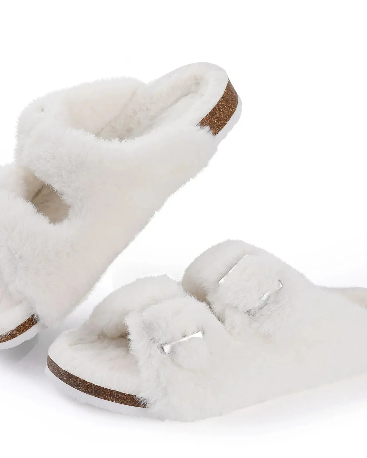 Chaussons Femme <br> Fourrure double bride