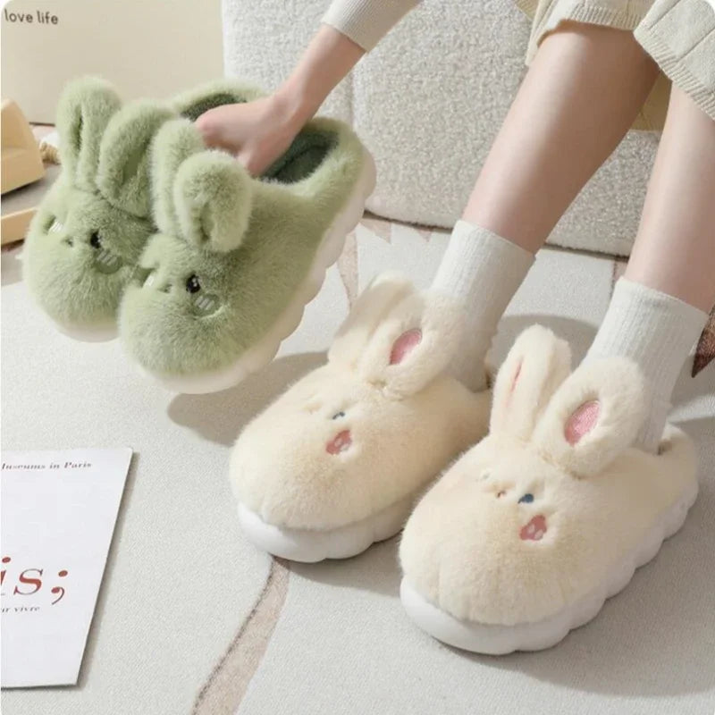 Chaussons Femme <br> Oreilles de Lapin en Fourrure