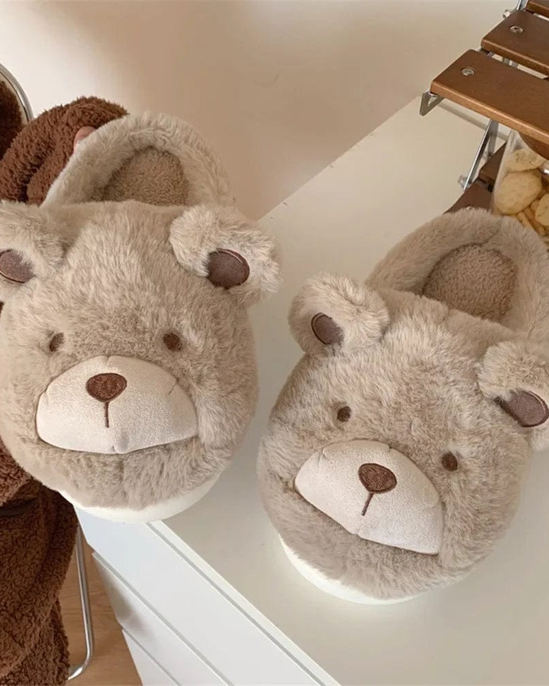Chaussons Femme | Ours Mignon Marron / 36-37