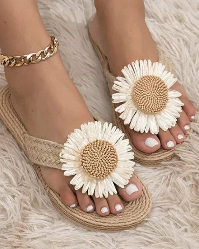 Chaussons Femme <br> Sandales Plage Pâquerettes