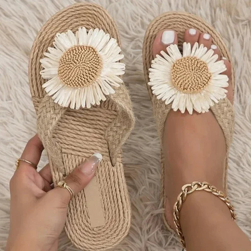 Chaussons Femme <br> Sandales Plage Pâquerettes