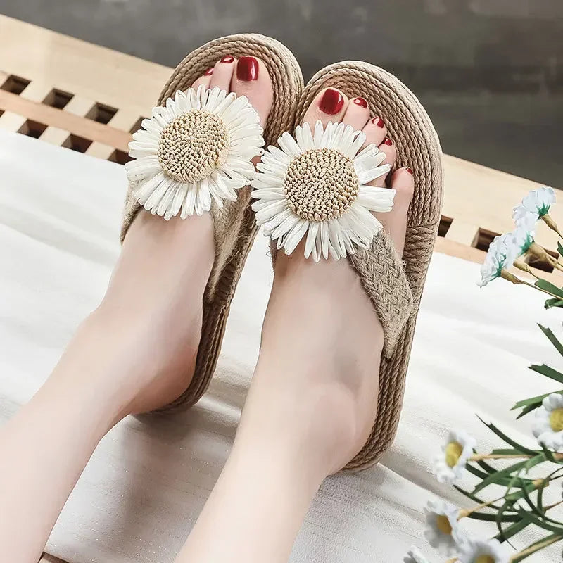 Chaussons Femme <br> Sandales Plage Pâquerettes