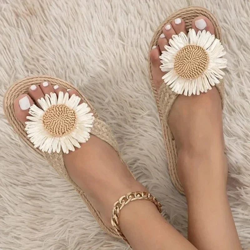 Chaussons Femme <br> Sandales Plage Pâquerettes