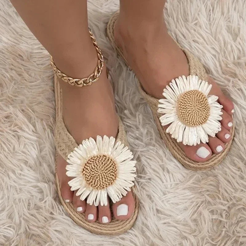 Chaussons Femme <br> Sandales Plage Pâquerettes