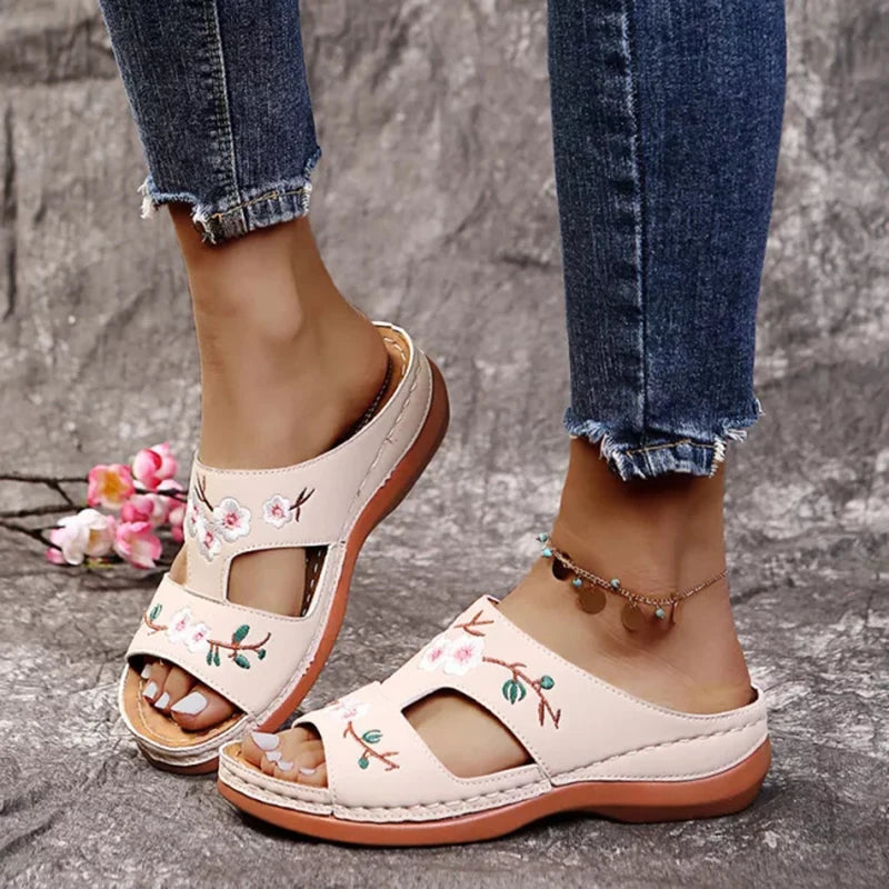 Chaussons Femme <br> Sandales Vintage Fleur
