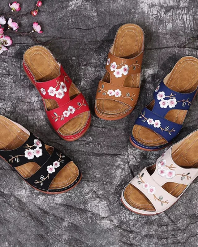 Chaussons Femme <br> Sandales Vintage Fleur