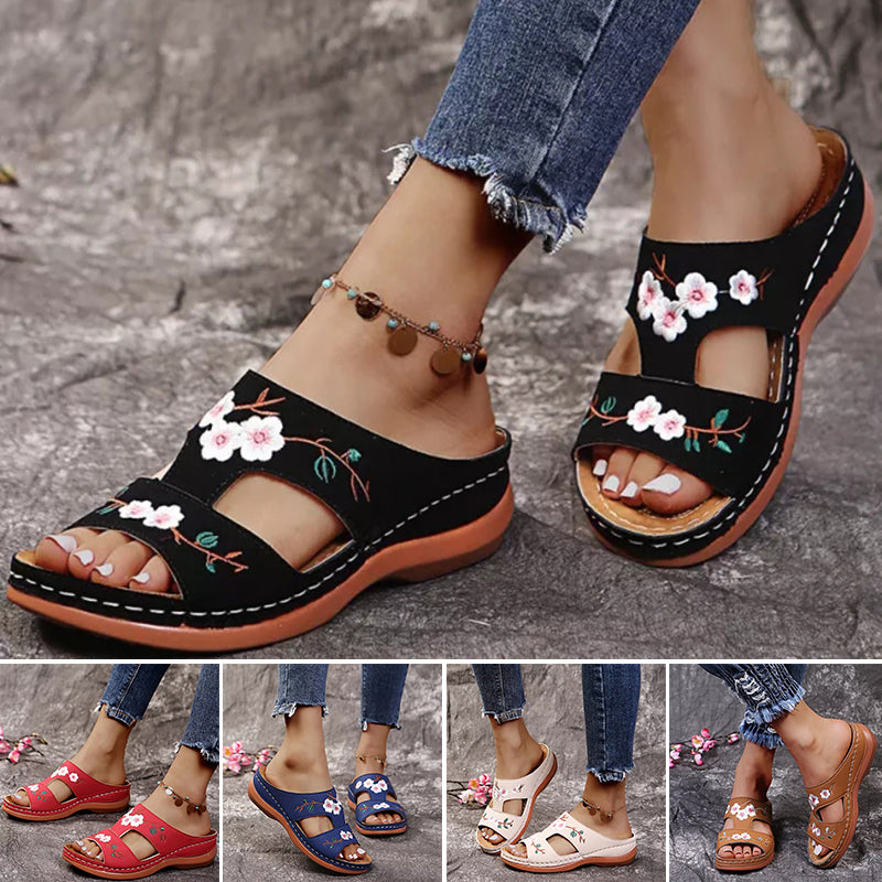 Chaussons Femme <br> Sandales Vintage Fleur