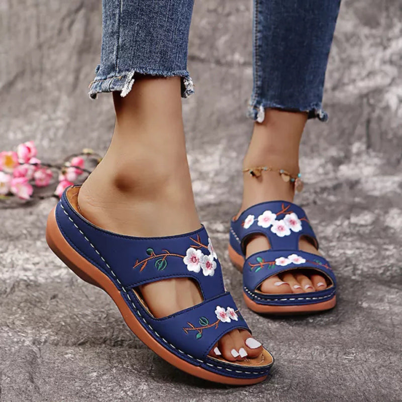 Chaussons Femme <br> Sandales Vintage Fleur