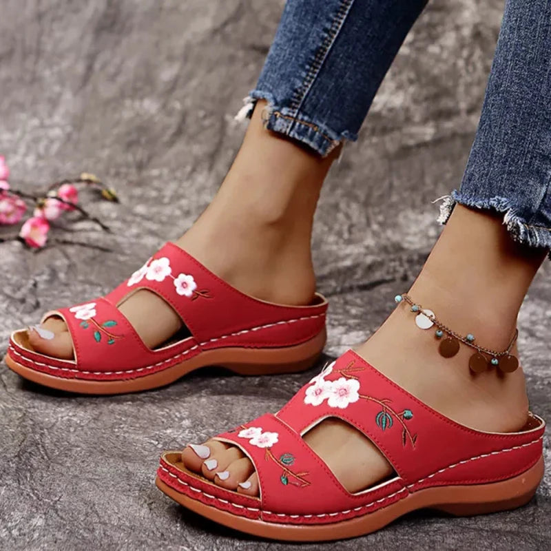 Chaussons Femme <br> Sandales Vintage Fleur