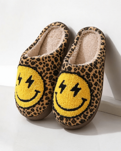 Chaussons Femme | Smiley Léopard