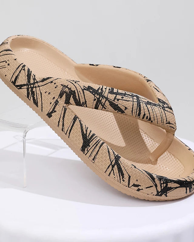 Chaussons Femme <br> Tongs Léopard Confort