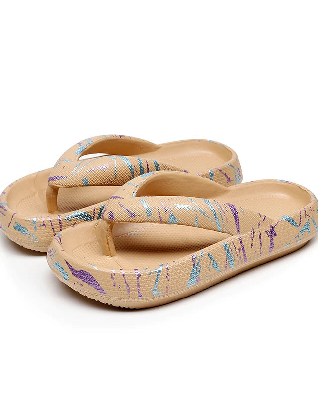 Chaussons Femme <br> Tongs Léopard Confort