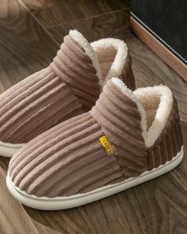 Chaussons D'Hiver Fourrés Pour Femme Et Homme - Pantoufles Douces Antidérapantes
