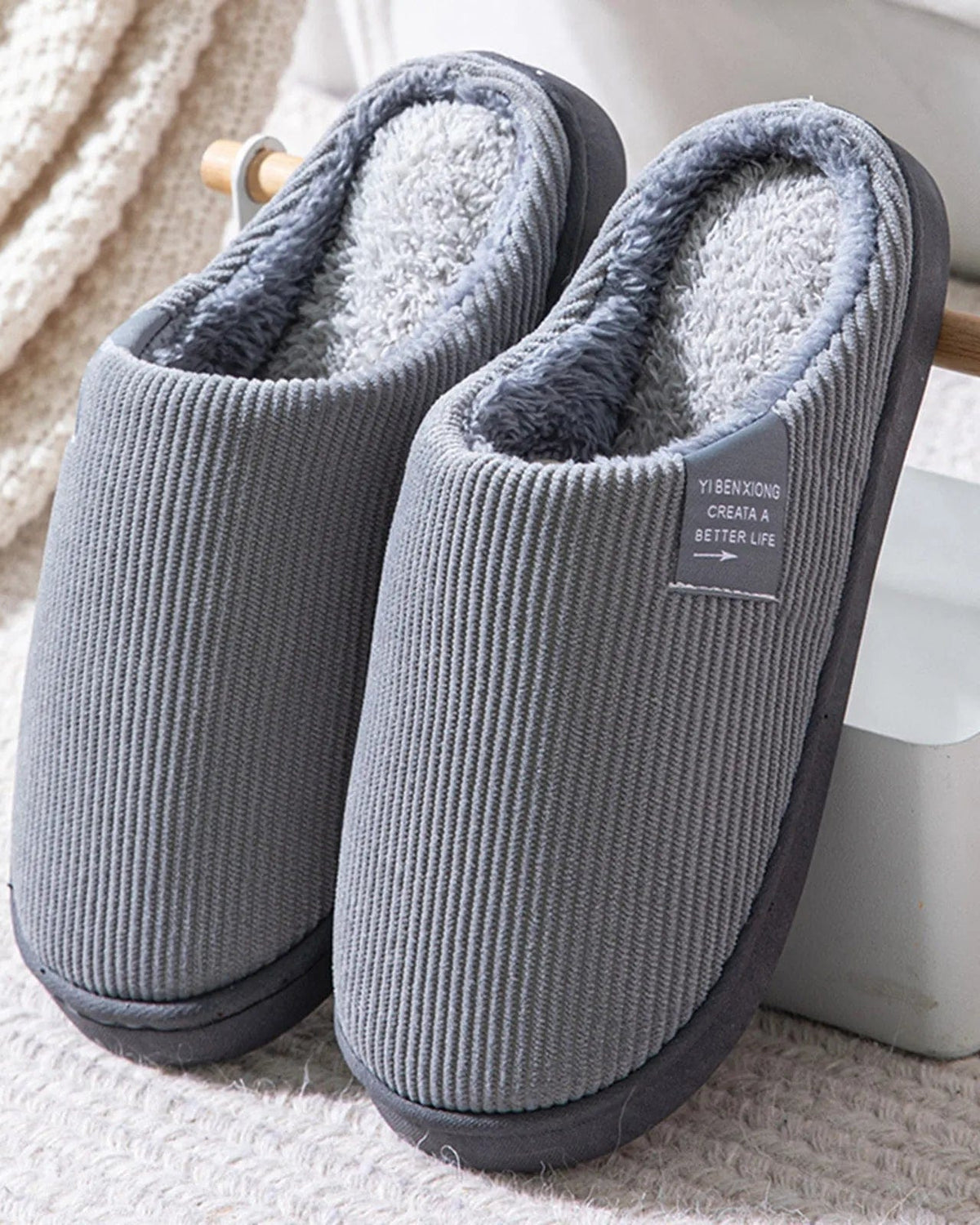 Chaussons Homme |  Le Classique Gris / 39-40