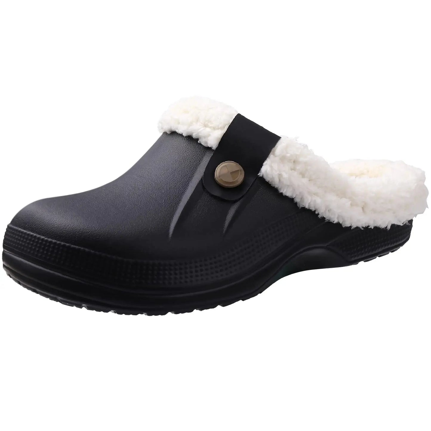 Chaussons Homme | Sabot Fourrés Blanc Noir / 40-41