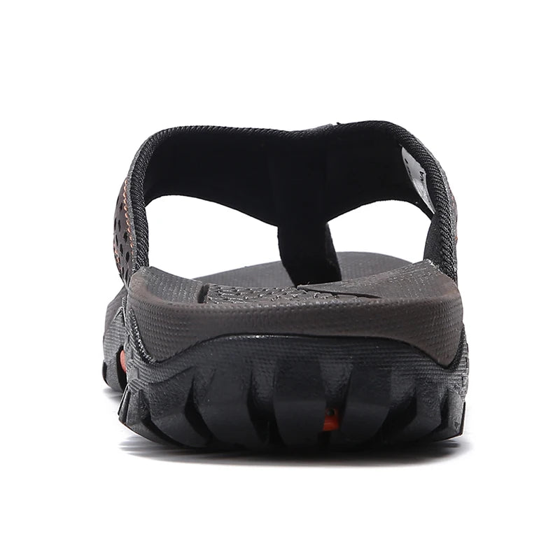 Chaussons Homme <br> Tongs Cuir Élégantes