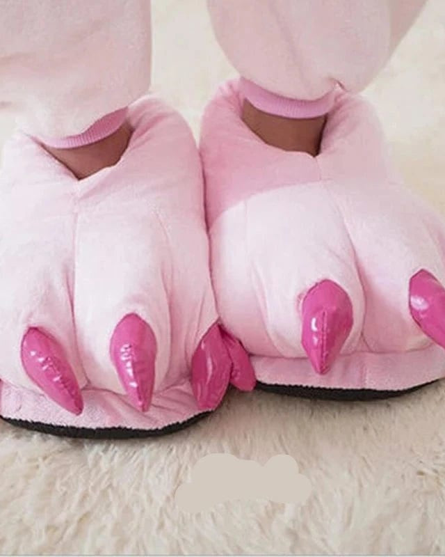 Chaussons Rigolos | Pieds Animaux Rose / Pour Enfants 22cm