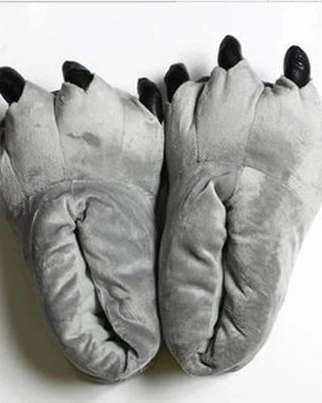 Chaussons Rigolos | Pieds Animaux Gris / Pour Enfants 22cm