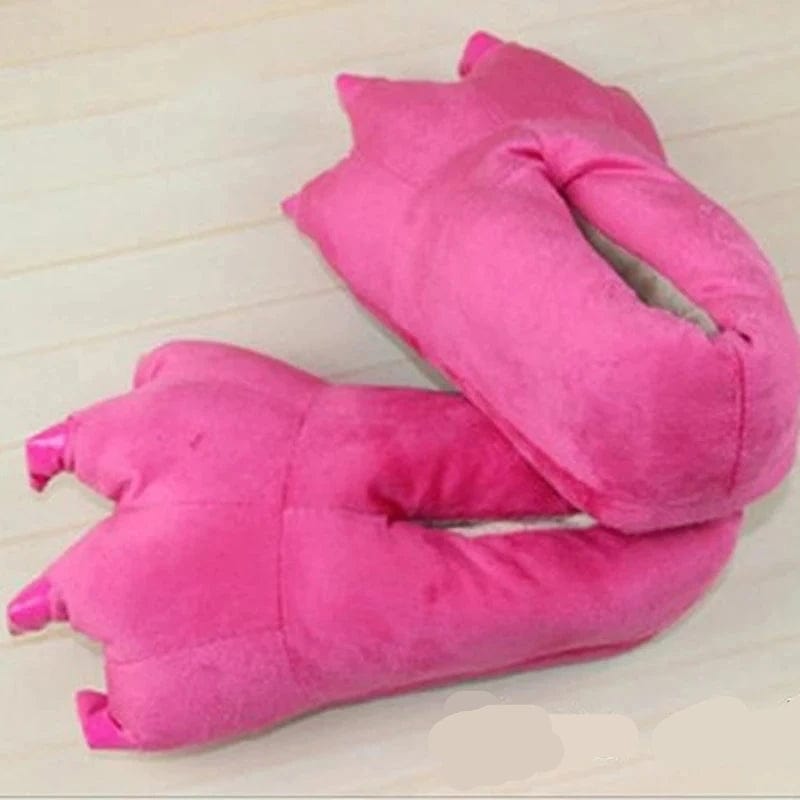 Chaussons Rigolos | Pieds Animaux Rose rouge / Pour Enfants 22cm
