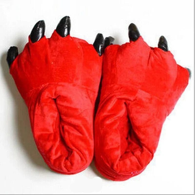 Chaussons Rigolos | Pieds Animaux Rouge / Pour Enfants 22cm