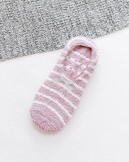Chaussons Soquette | Femme Blanc Rayé / Une Taille