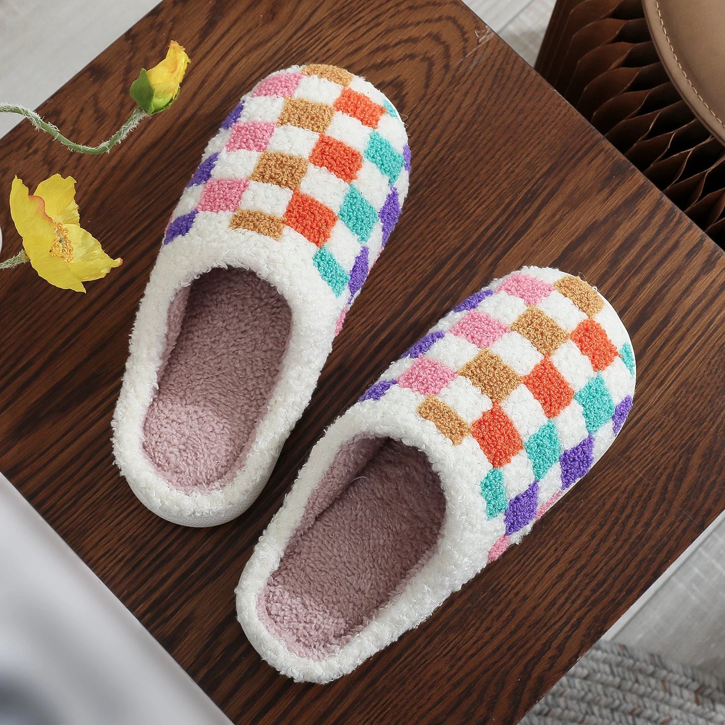 Chaussons <br> Carreaux coloré