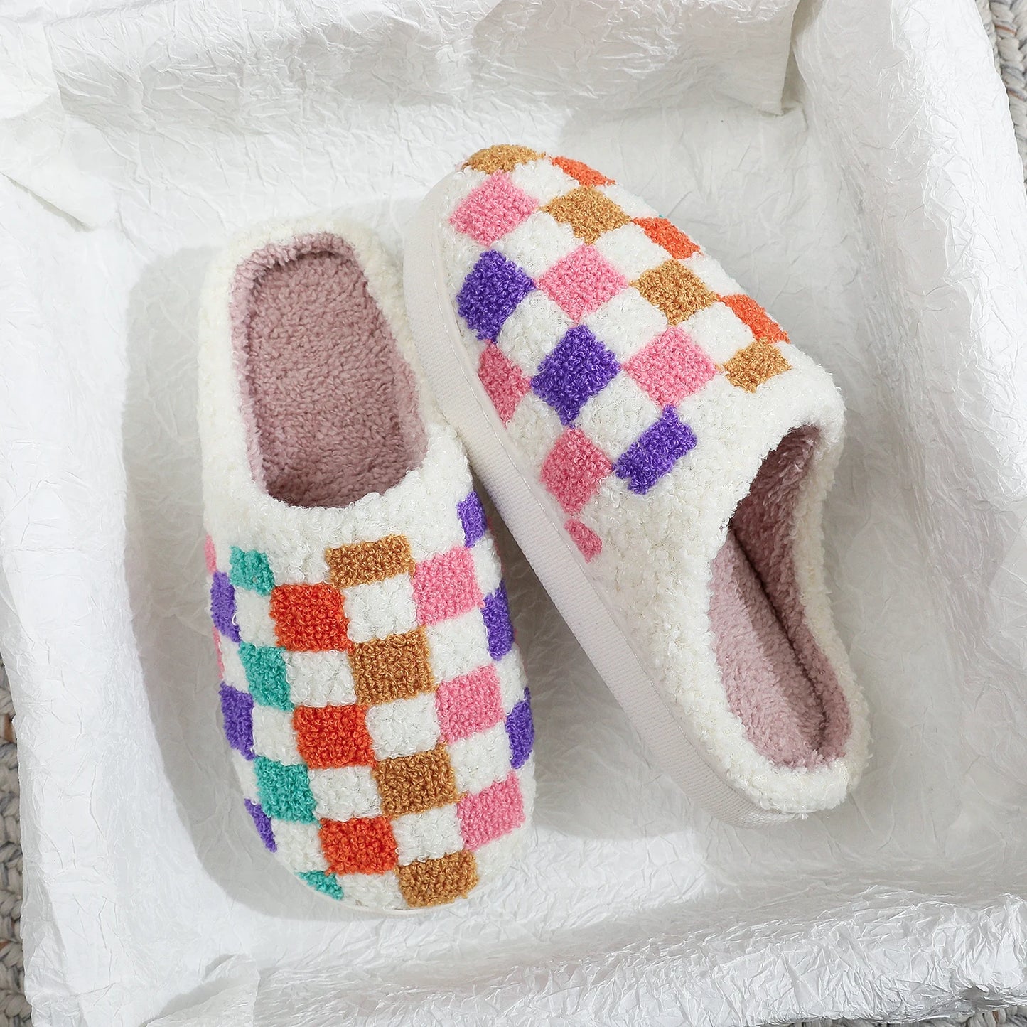 Chaussons <br> Carreaux coloré