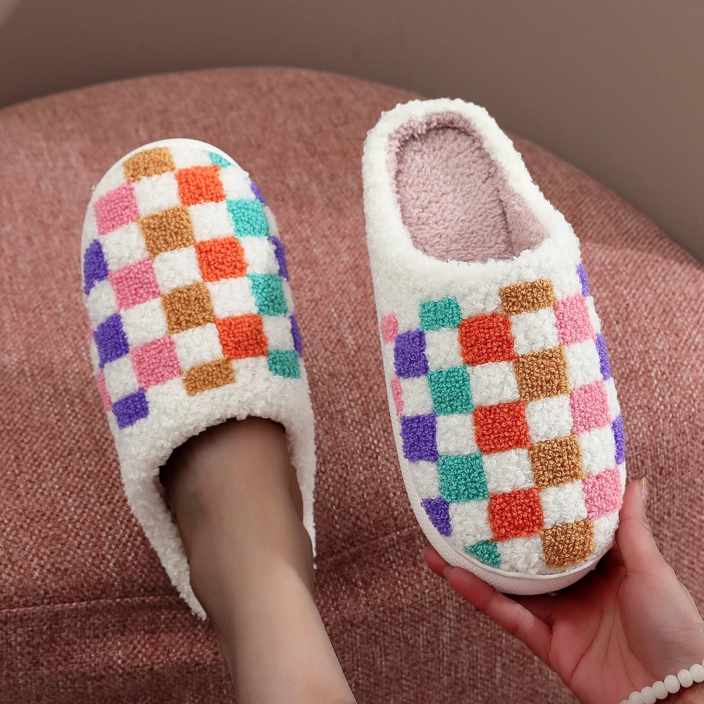 Chaussons <br> Carreaux coloré