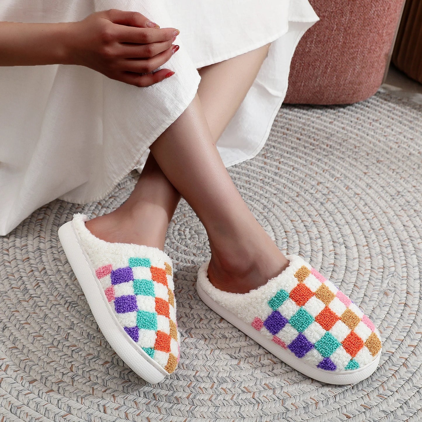 Chaussons <br> Carreaux coloré