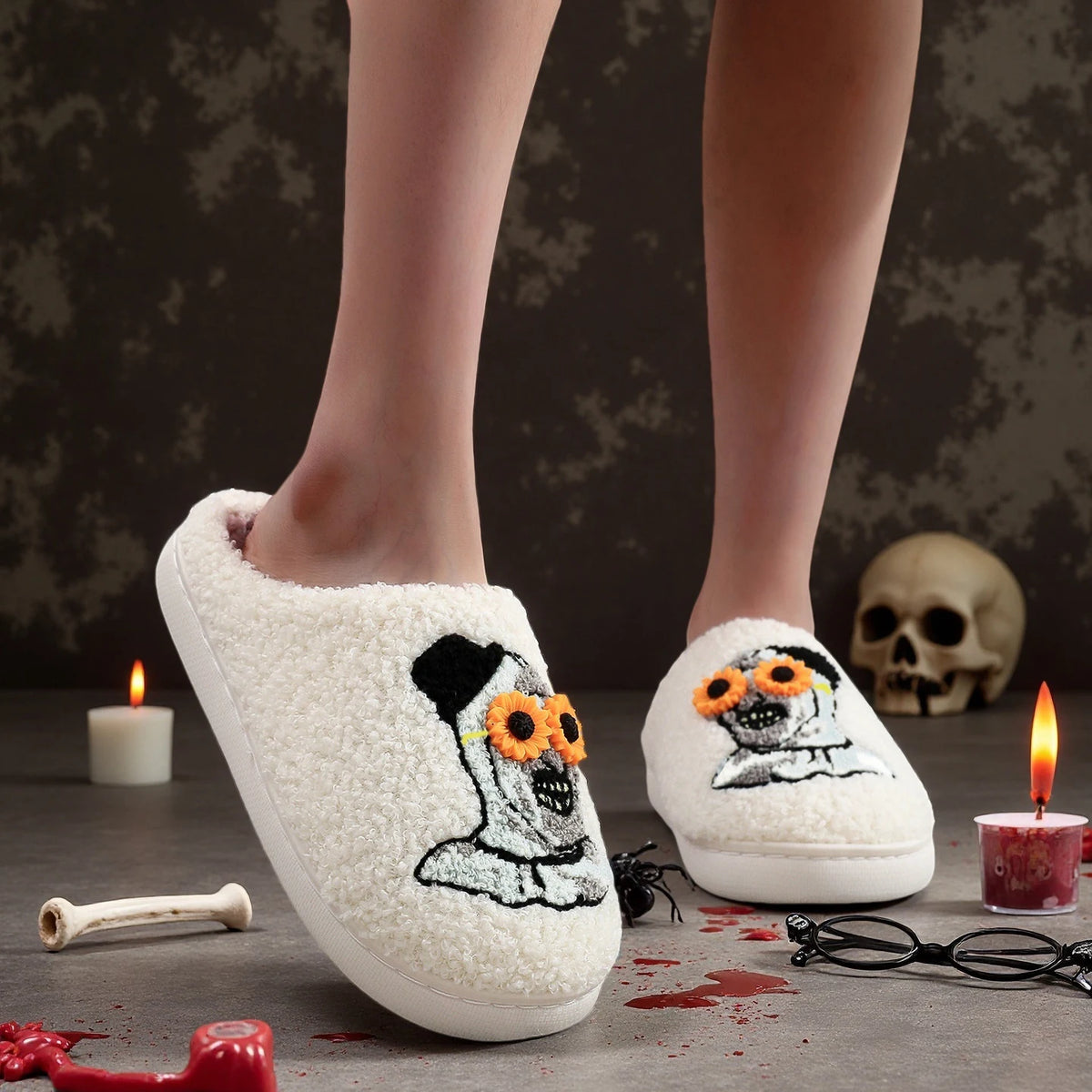 Chaussons <br> Squelette Halloween