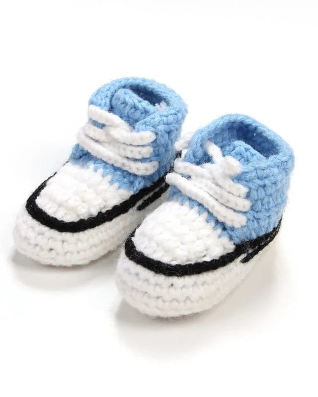 Chaussons | bébé en tricot Bleu Ciel / 11cm