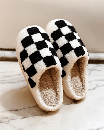 Chaussons | Echiquier Noir / 40-41
