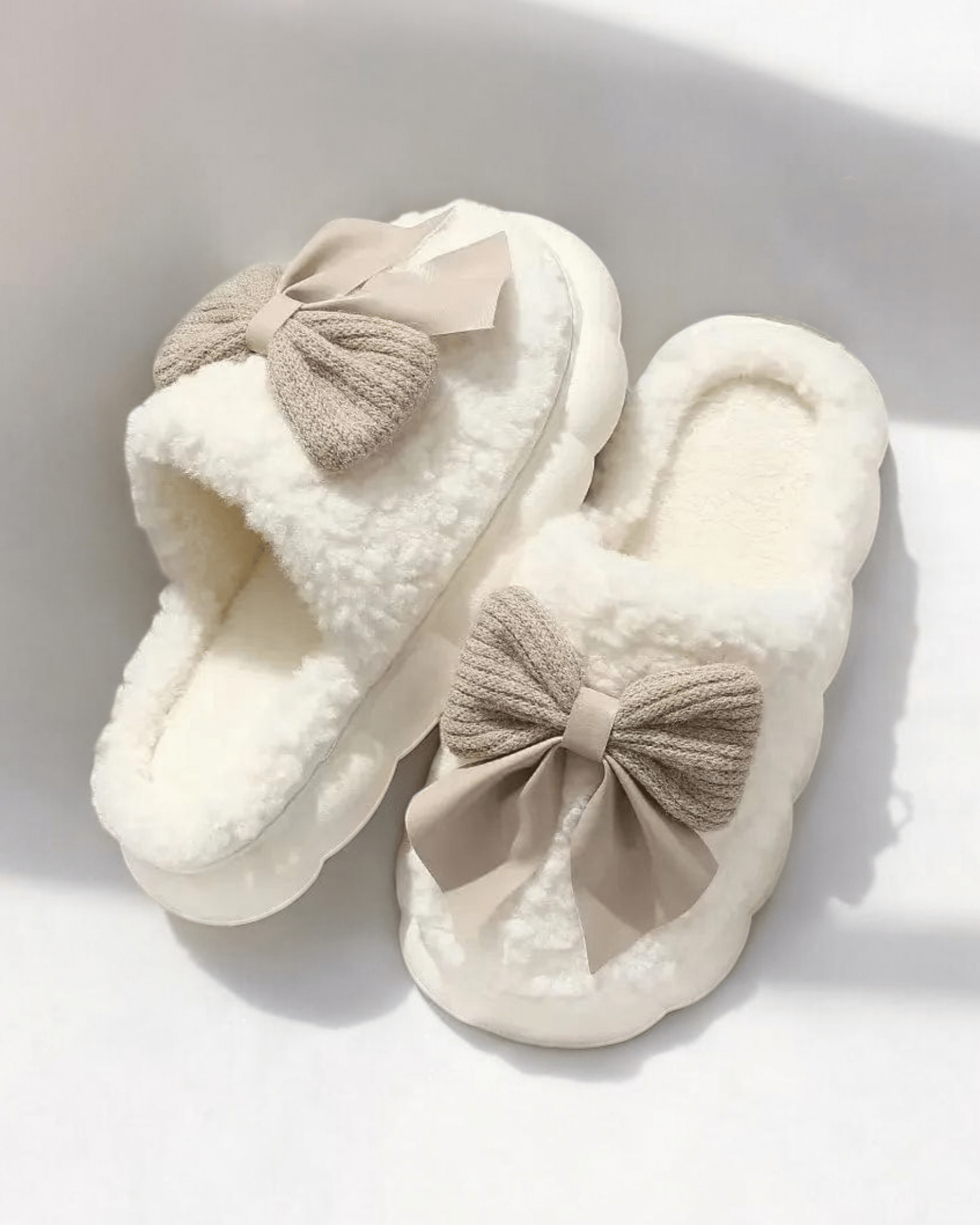 Chaussons femme | Nœud Papillon 35-36 / Blanc Crème