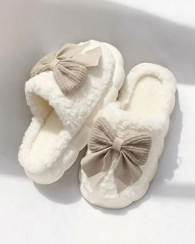 Chaussons femme | Nœud Papillon 35-36 / Blanc Crème