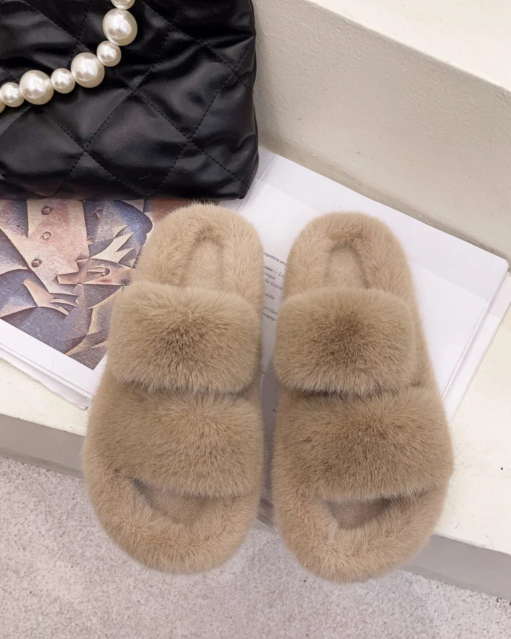 Chaussons pour Femme | Fourrés Marron / 39